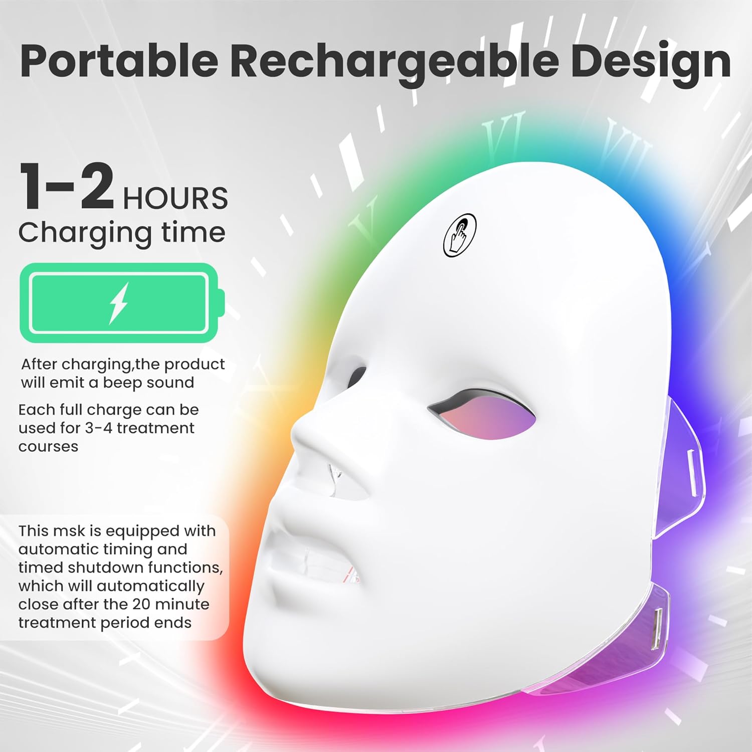 Clear Acne. Smooth Wrinkles. 7-Color LED Skin Therapy Mask